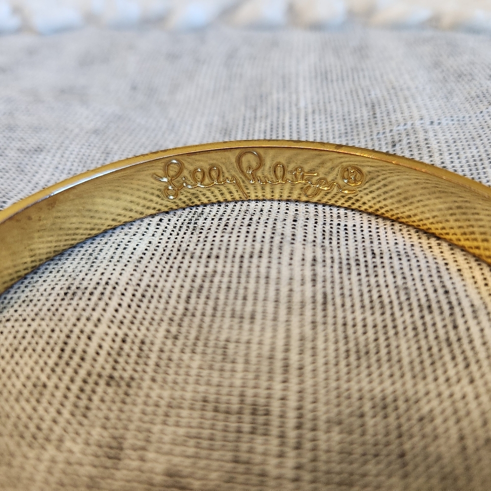 NWOT Pulitzer Gold Script and Textured Bangle Bracelet Set - Picture 7 of 10
